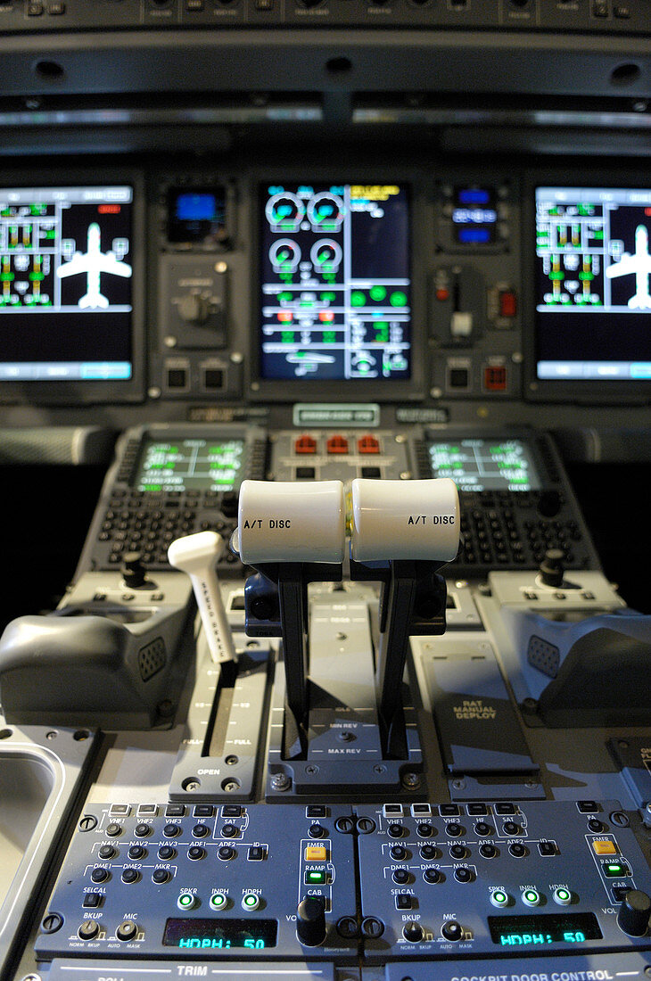Narrow-body passenger aircraft cockpit