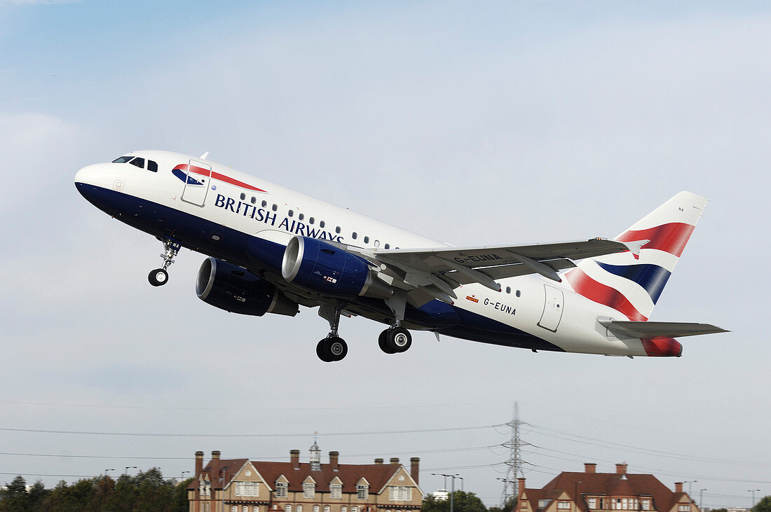 Passenger jet taking off