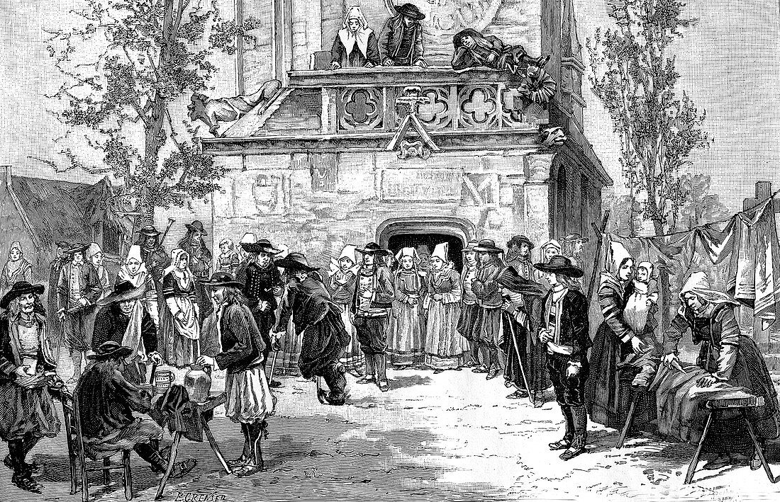19th Century French wedding, illustration