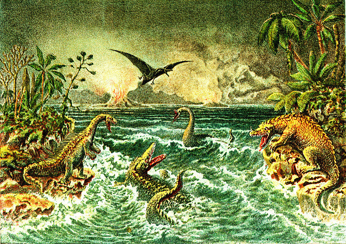 Prehistoric world, 19th Century illustration