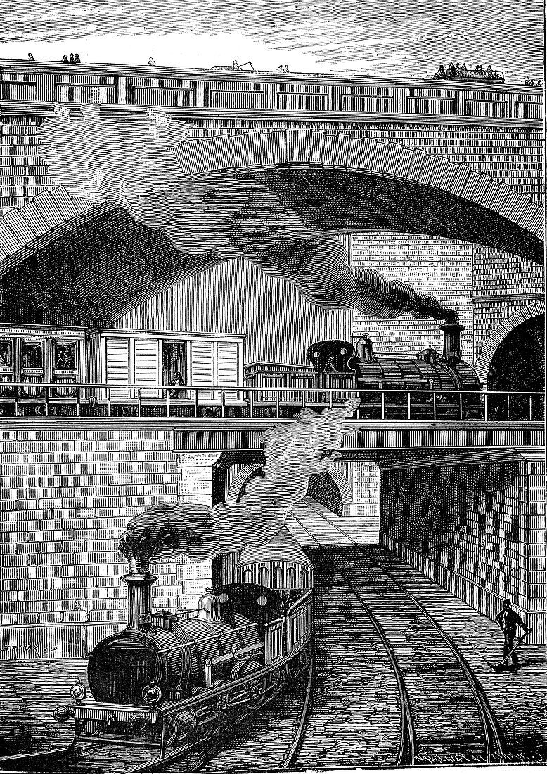 19th Century London Underground, illustration