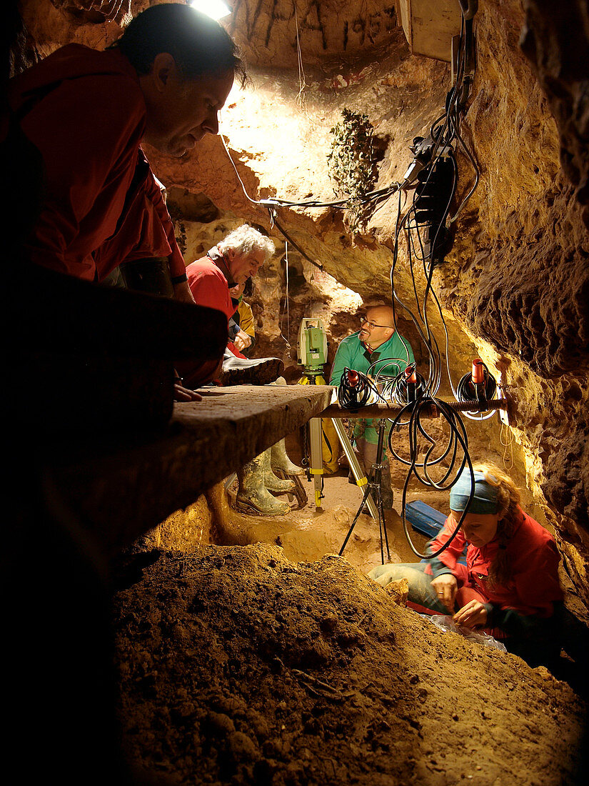 Excavations at Sima de los Huesos fossil site, Spain
