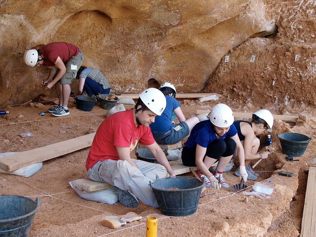 Excavations at Galeria fossil site, Spain