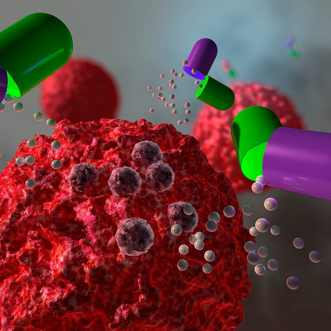 Anti-cancer nanoparticles, illustration