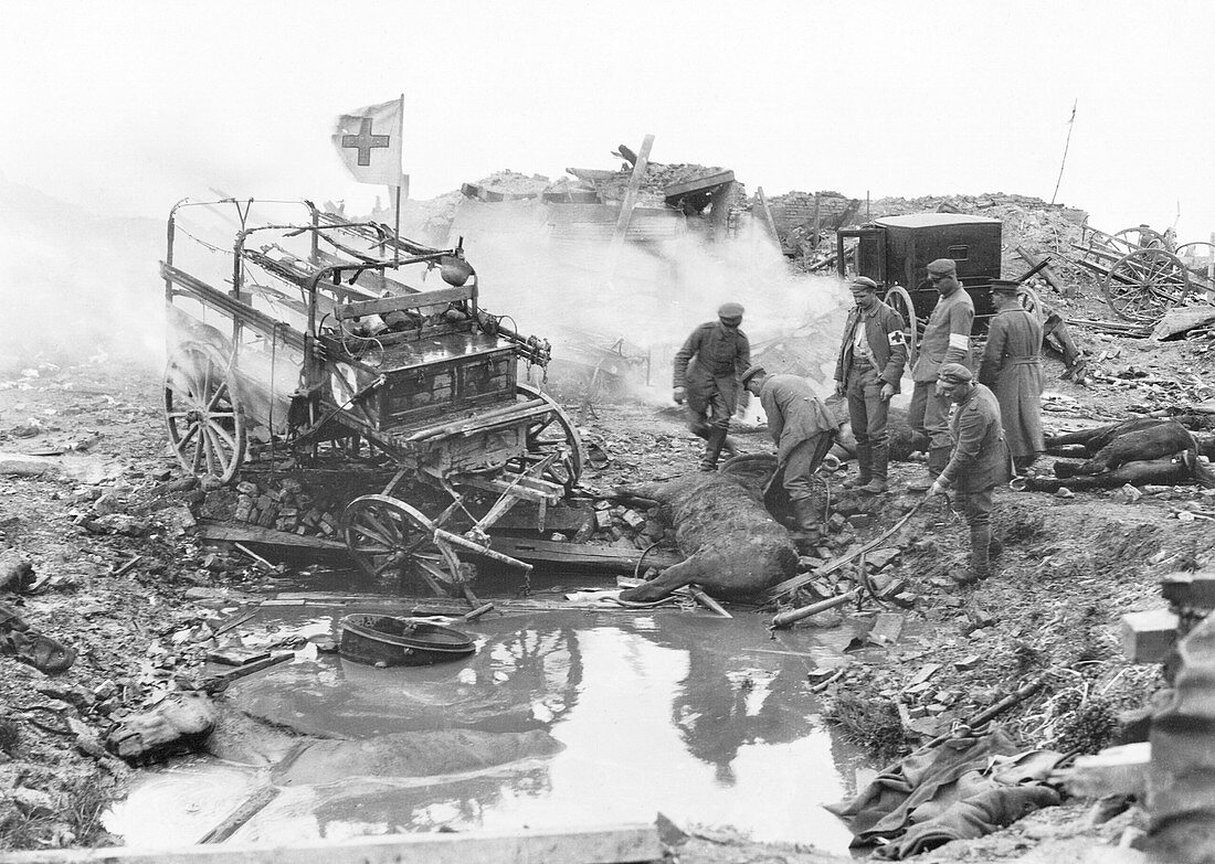 Destroyed German ambulances, First World War