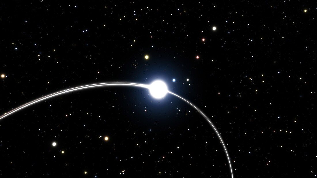 S2 star orbiting black hole, illustration