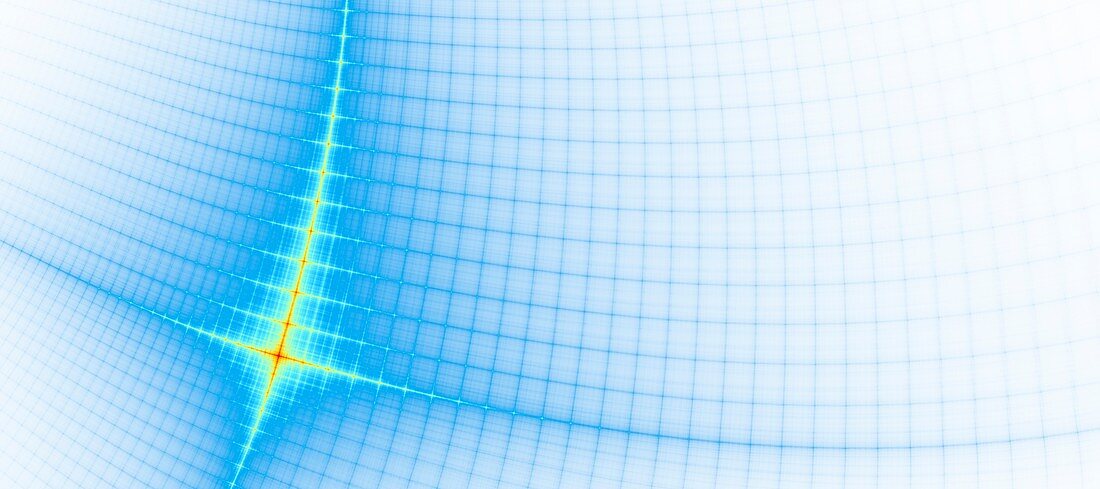Network grid, quantum computing concept