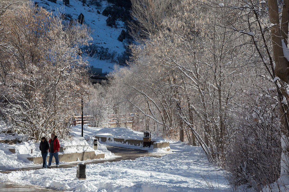 Glenwood Canyon in winter, Colorado, USA