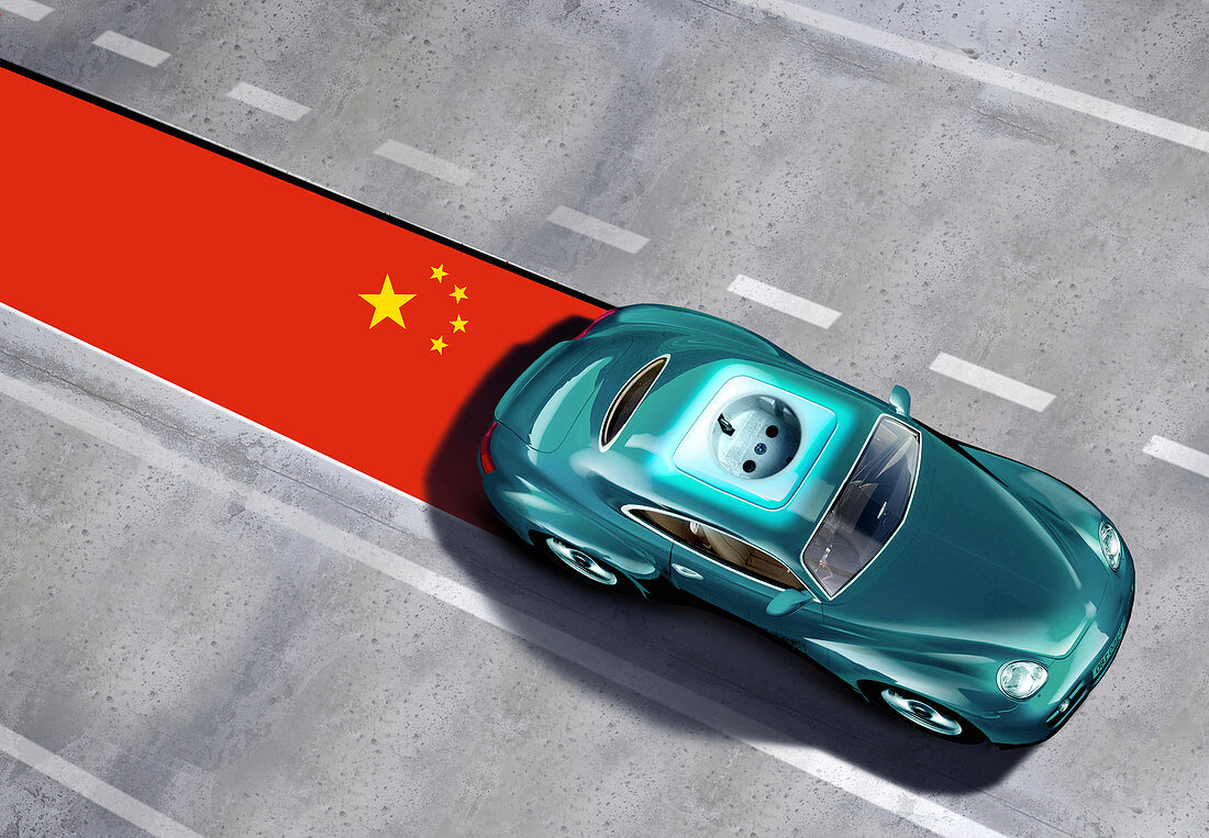 Chinese electric car, conceptual image
