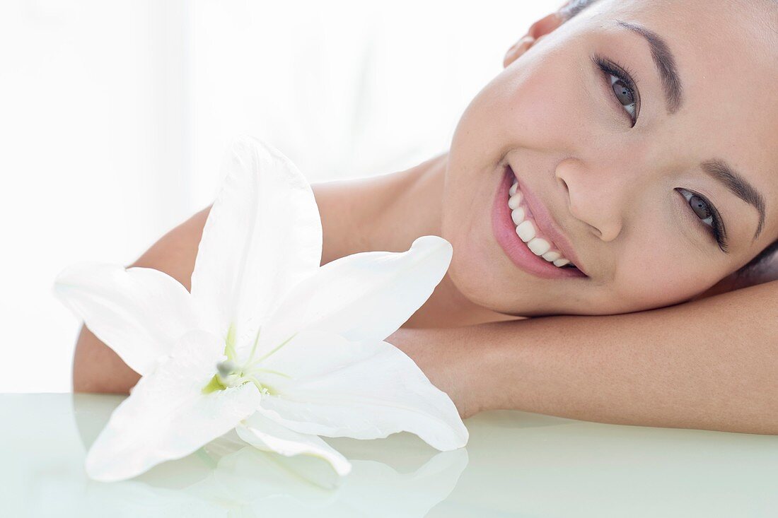 Woman smiling towards camera