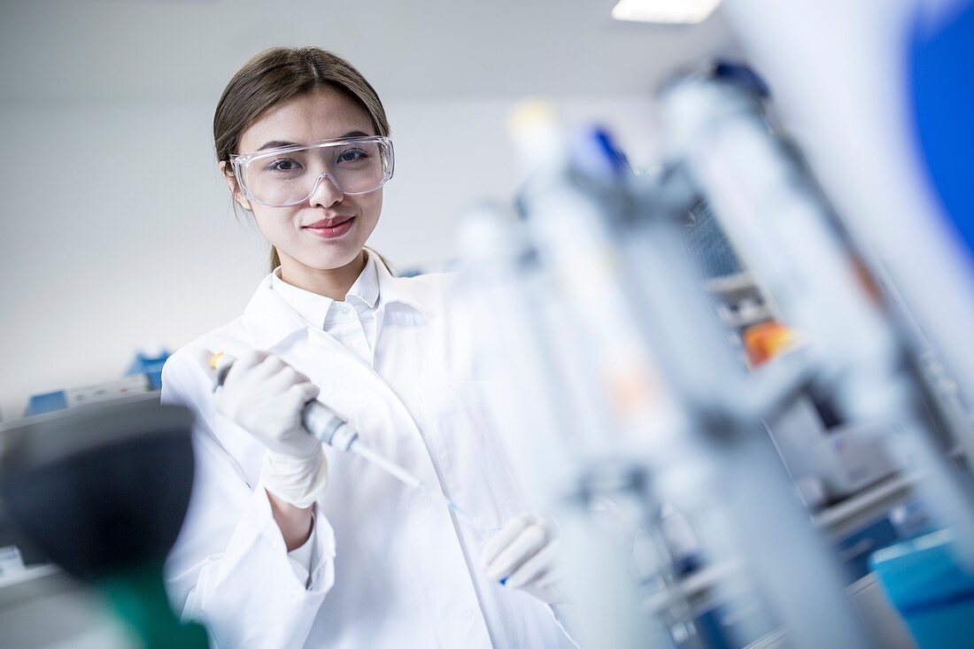 Scientist working in lab