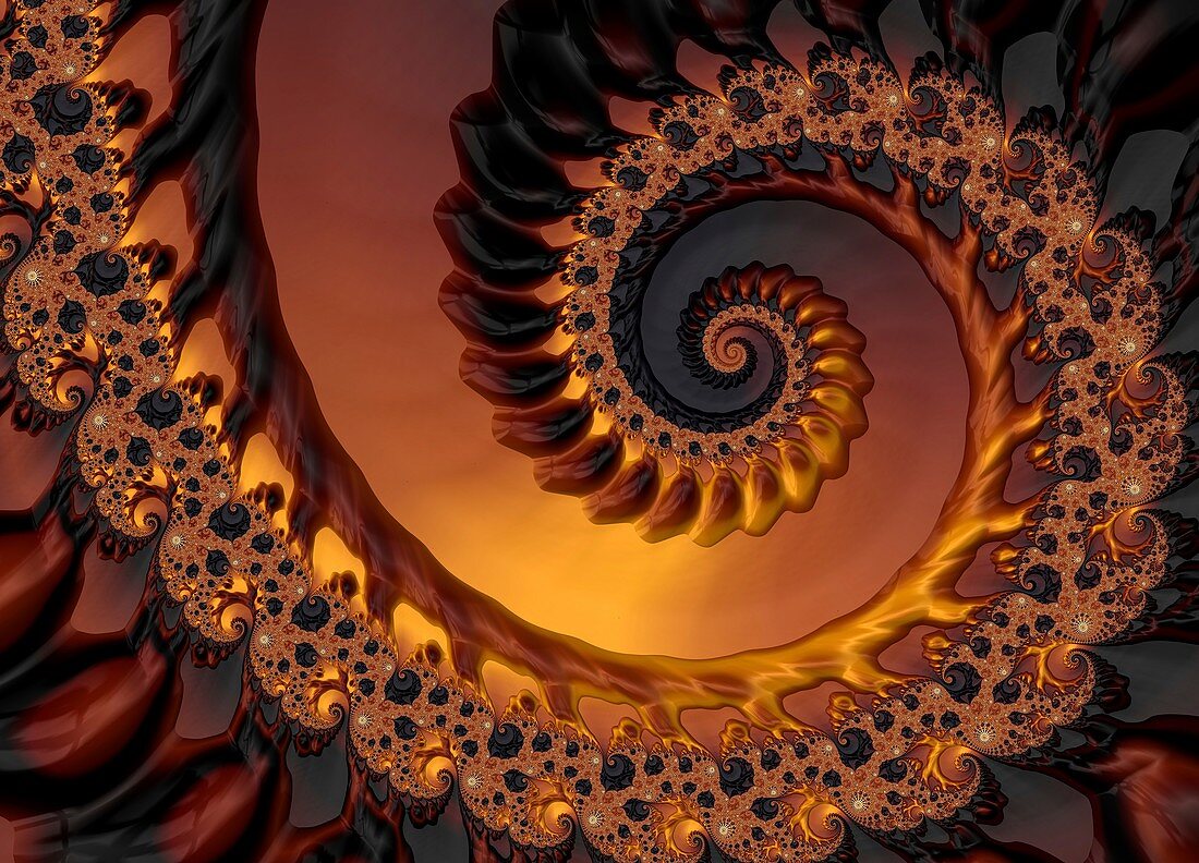 Gold fractal, illustration