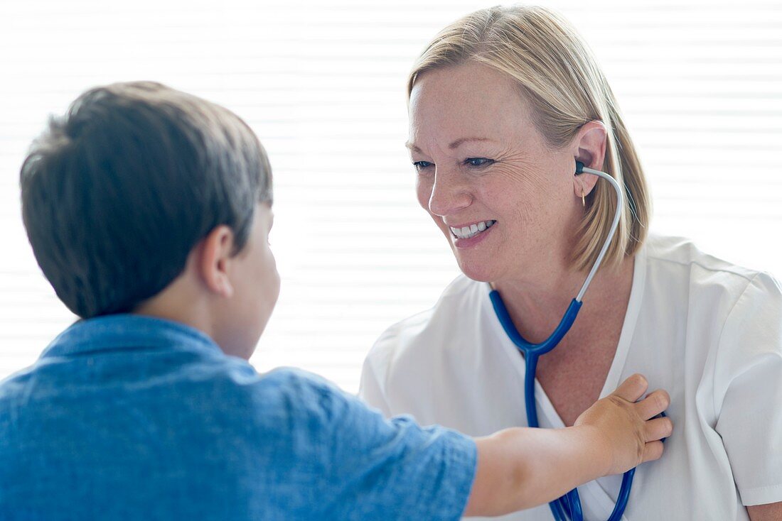 Nurse wearing stethoscope