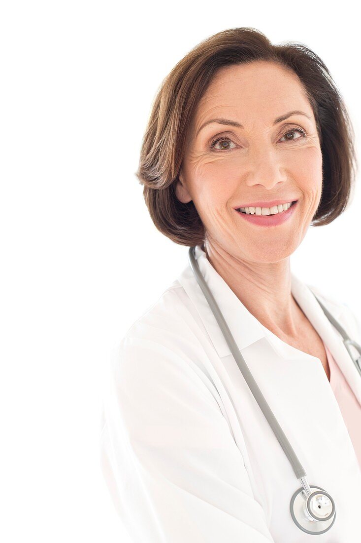 Senior female doctor smiling