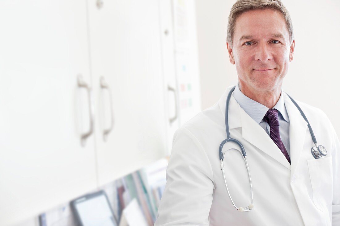 Male doctor with stethoscope