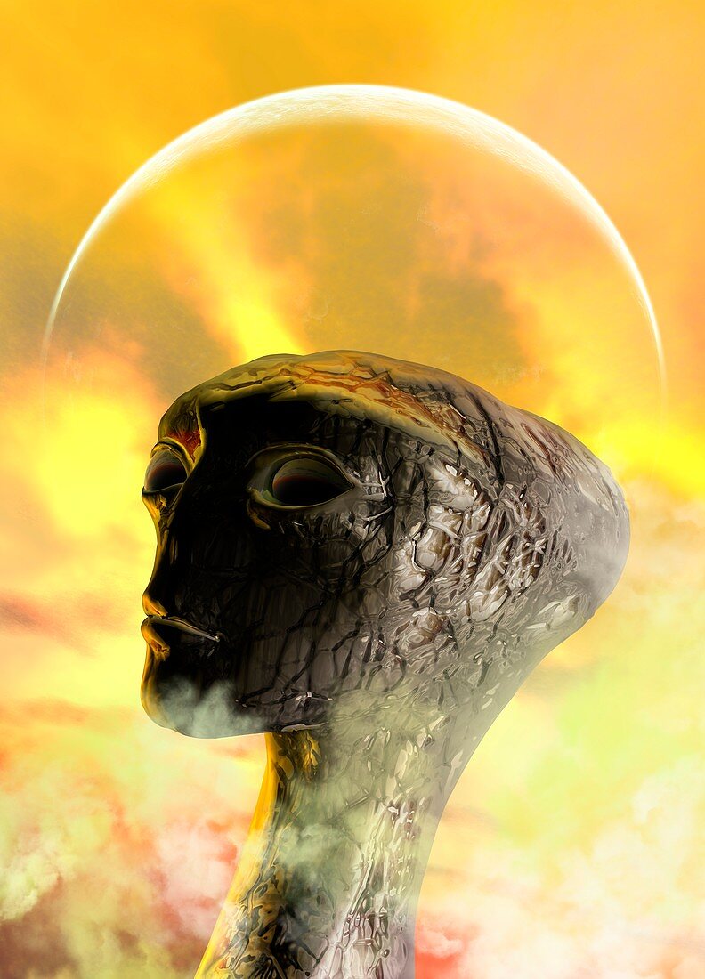 Alien head, illustration