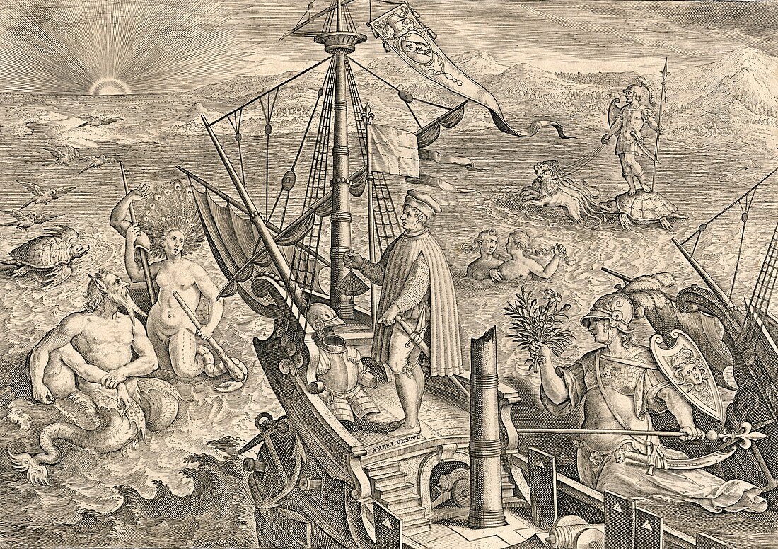Vespucci off the coast of the Americas, 1499