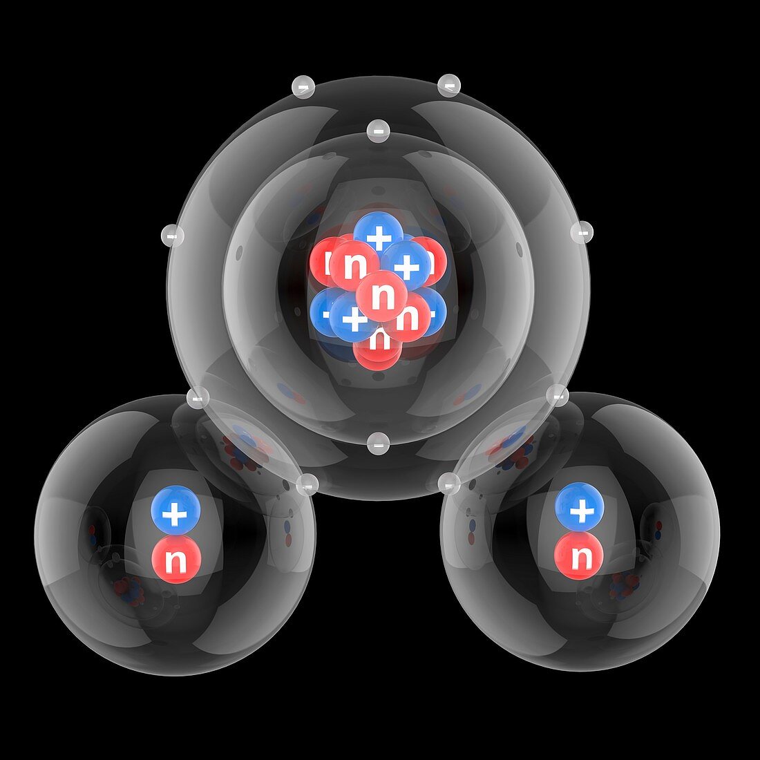 Heavy water molecule, illustration