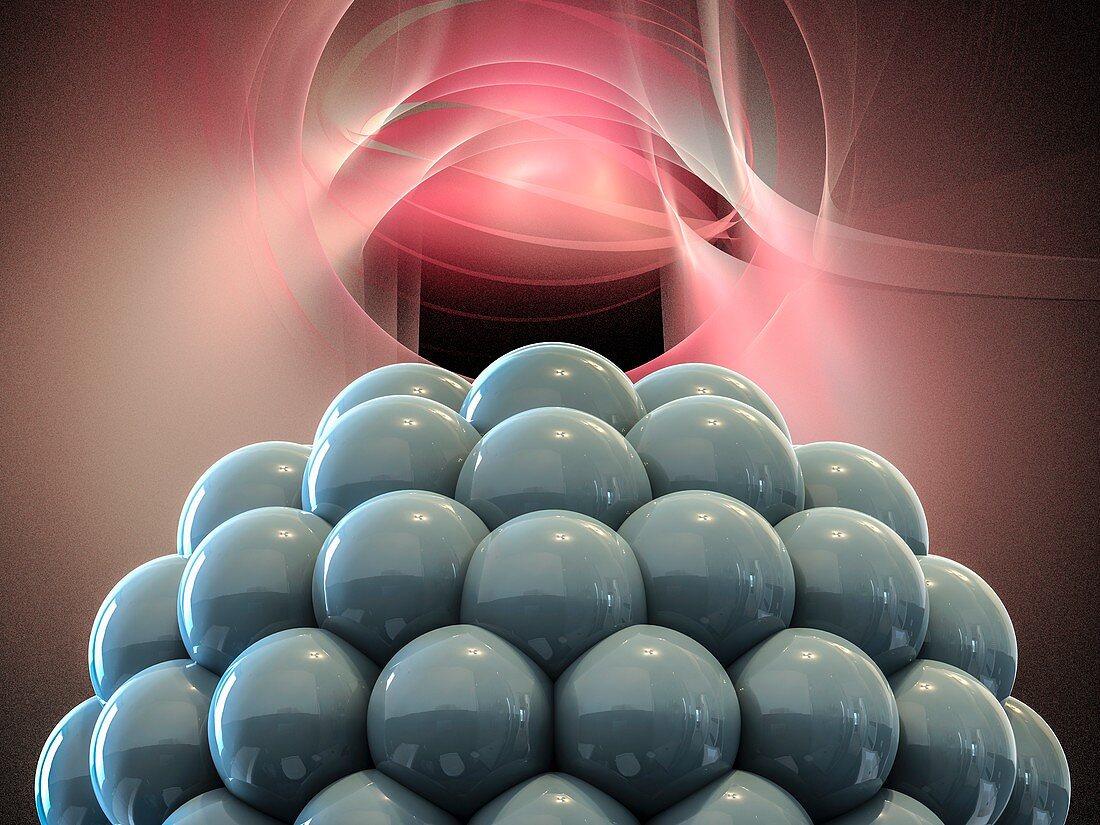 Nanoparticle close-up, illustration