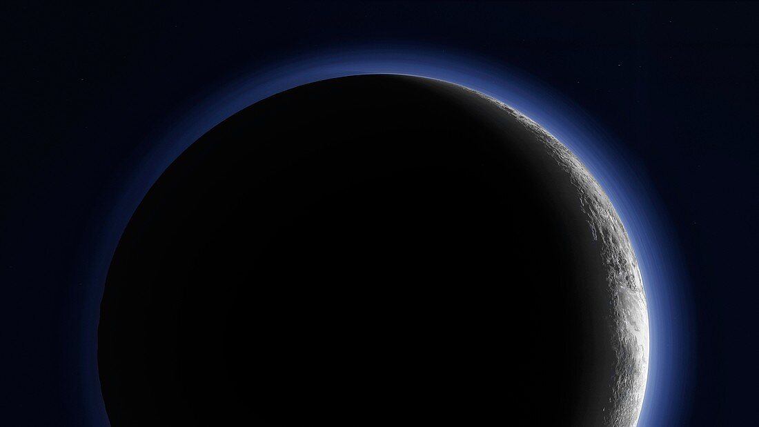 Pluto's crescent, New Horizons image