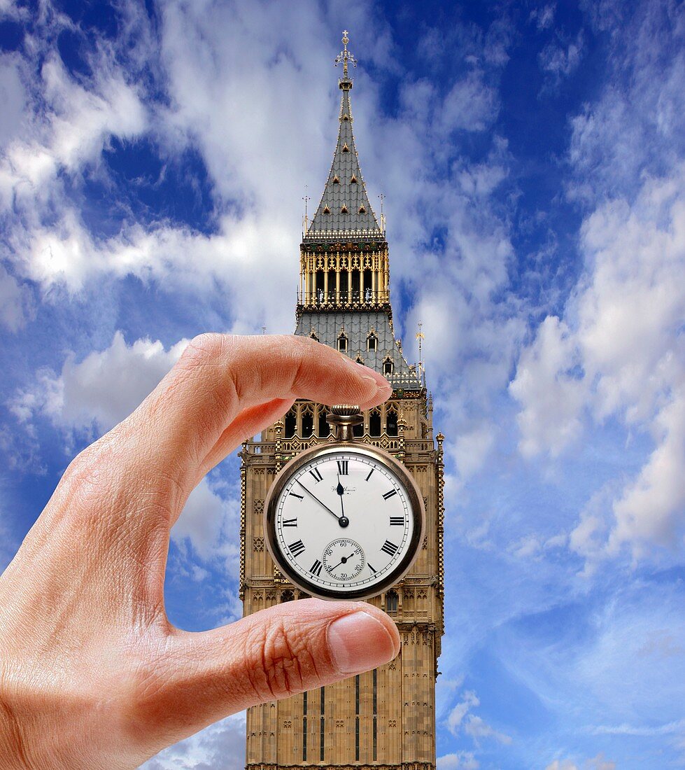 UK government time-keeping, conceptual image