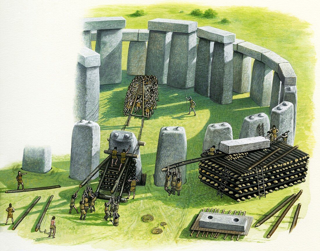 Building Stonehenge, illustration