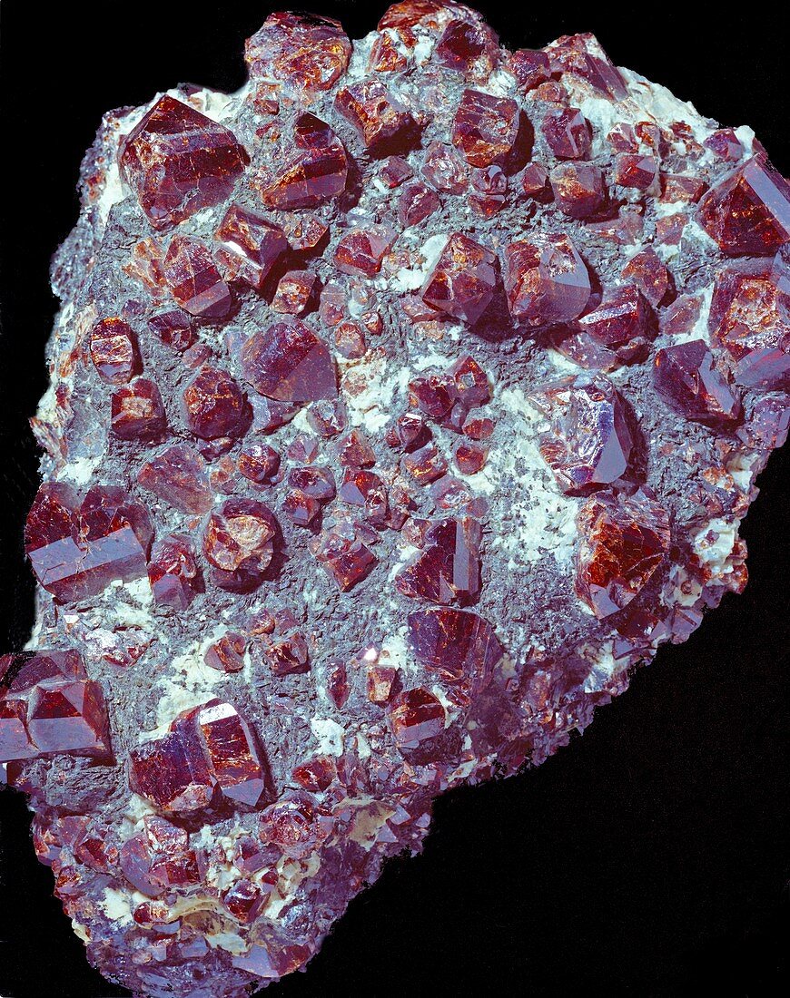 Zircon crystals on host rock