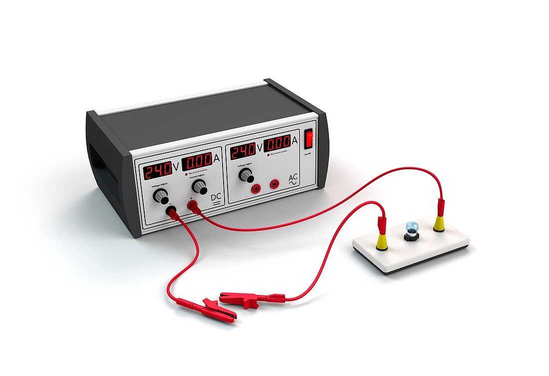 Power supply and electrical circuit, illustration