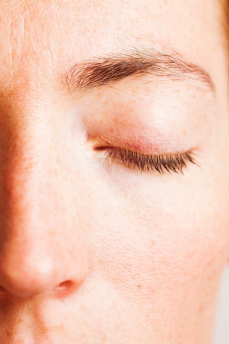 Close-up of woman's closed eye