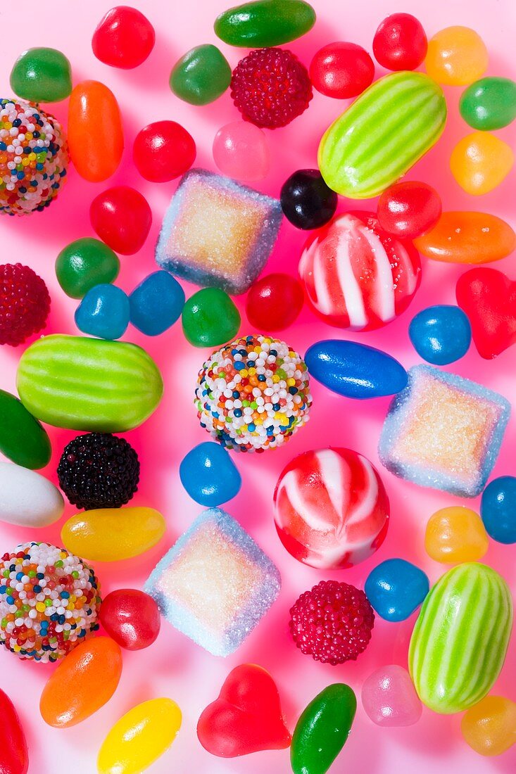 Brightly coloured sweets