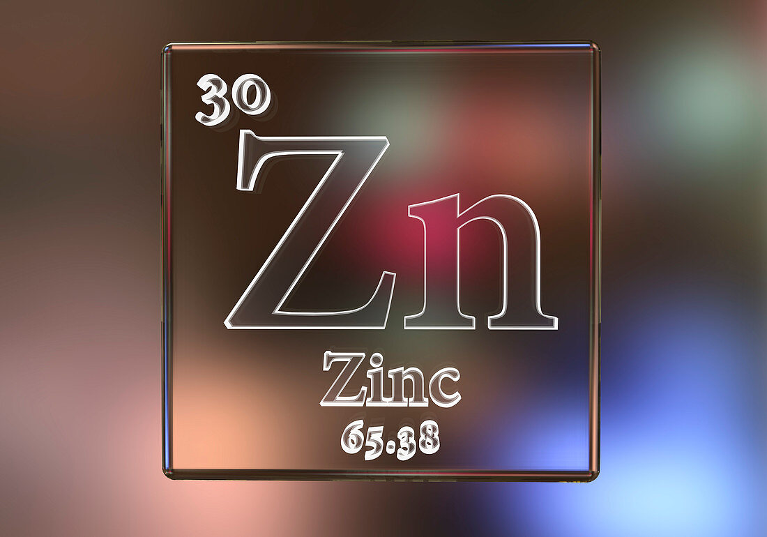 Zinc chemical element, illustration
