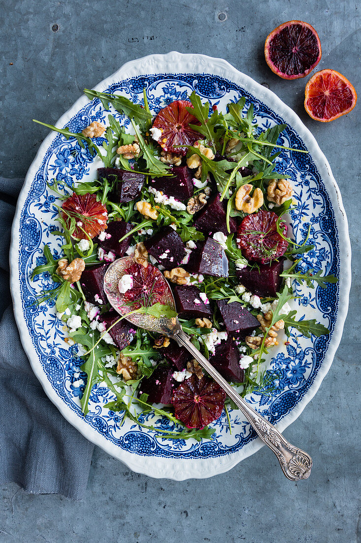 Beet and blood orange salad