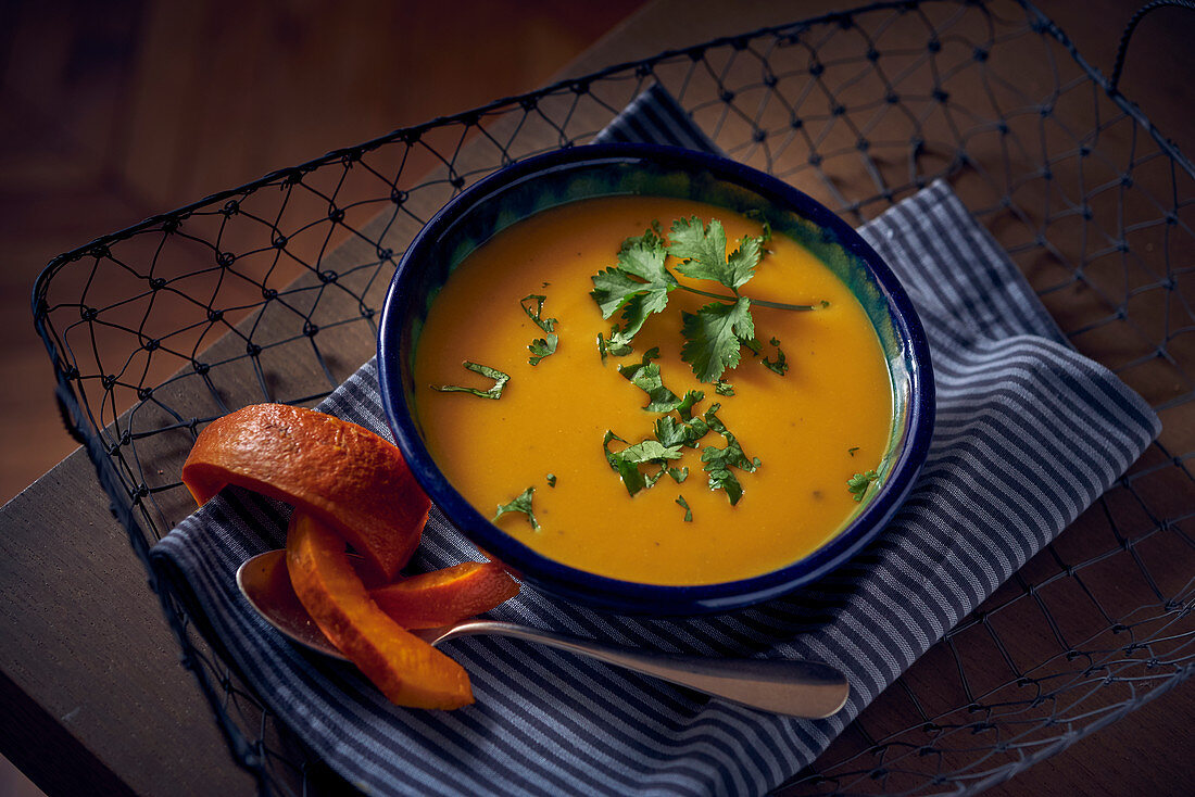 Butternut squash soup with parsley