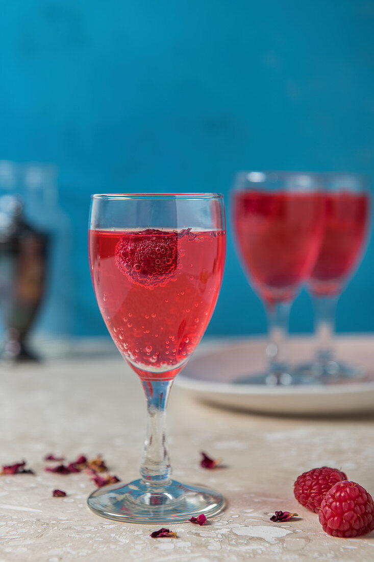 Rose and raspberry schnapps