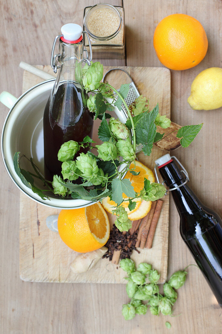 Winter liqueur made from dark beer, cognac, ginger and cloves