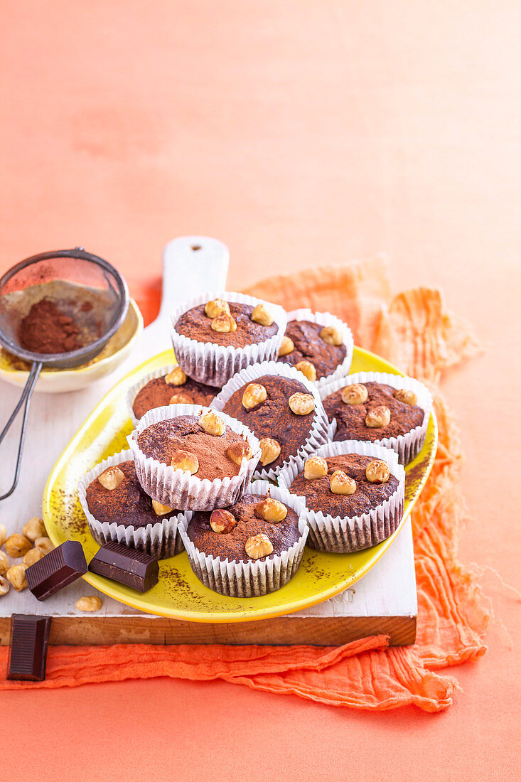Schokoladen-Haselnuss-Muffins ohne Mehl (glutenfrei)