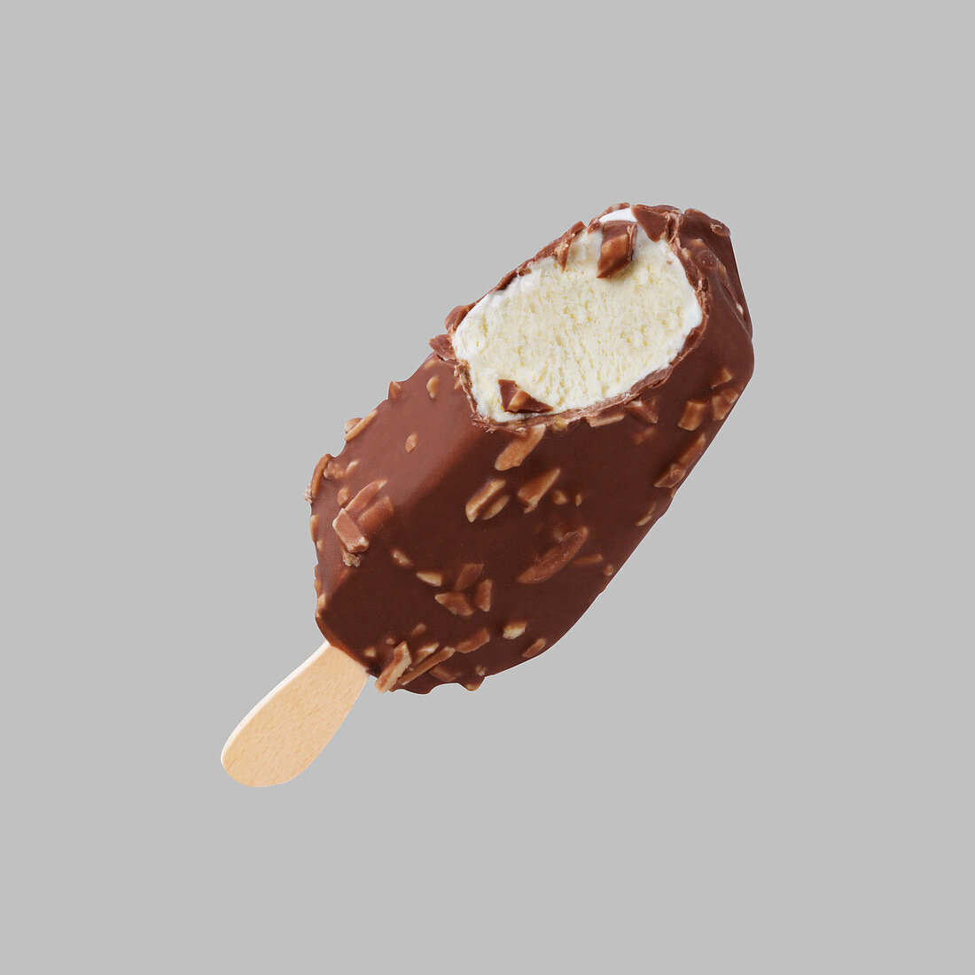 A chocolate and almond ice lolly