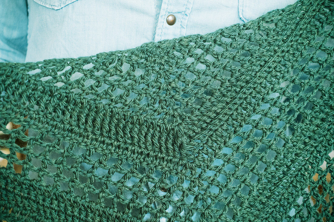 A crocheted shawl