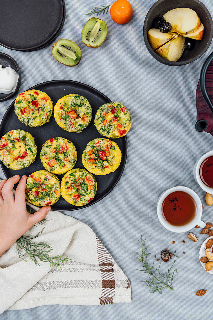 Vegetarische Omelett-Muffins zum Frühstück oder Brunch