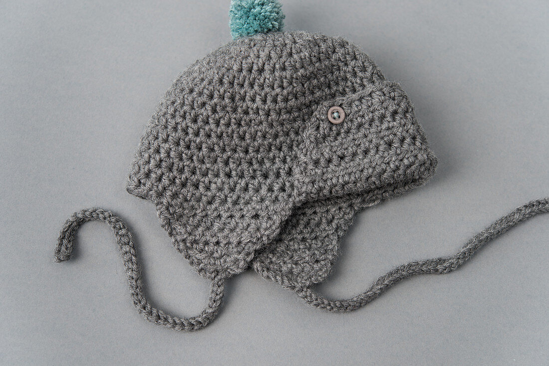 A crocheted baby hat