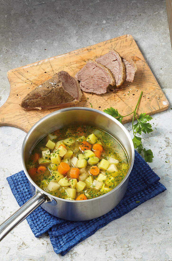 Bouillon potatoes with boiled beef