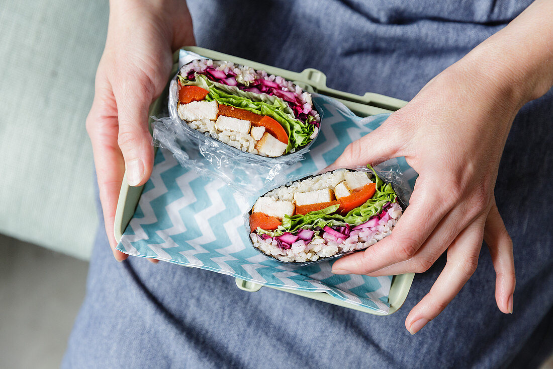 Low-carb sushi sandwiches to take away