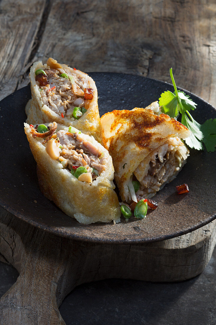 Crispy pork roll – pulled pork in crispy pastry