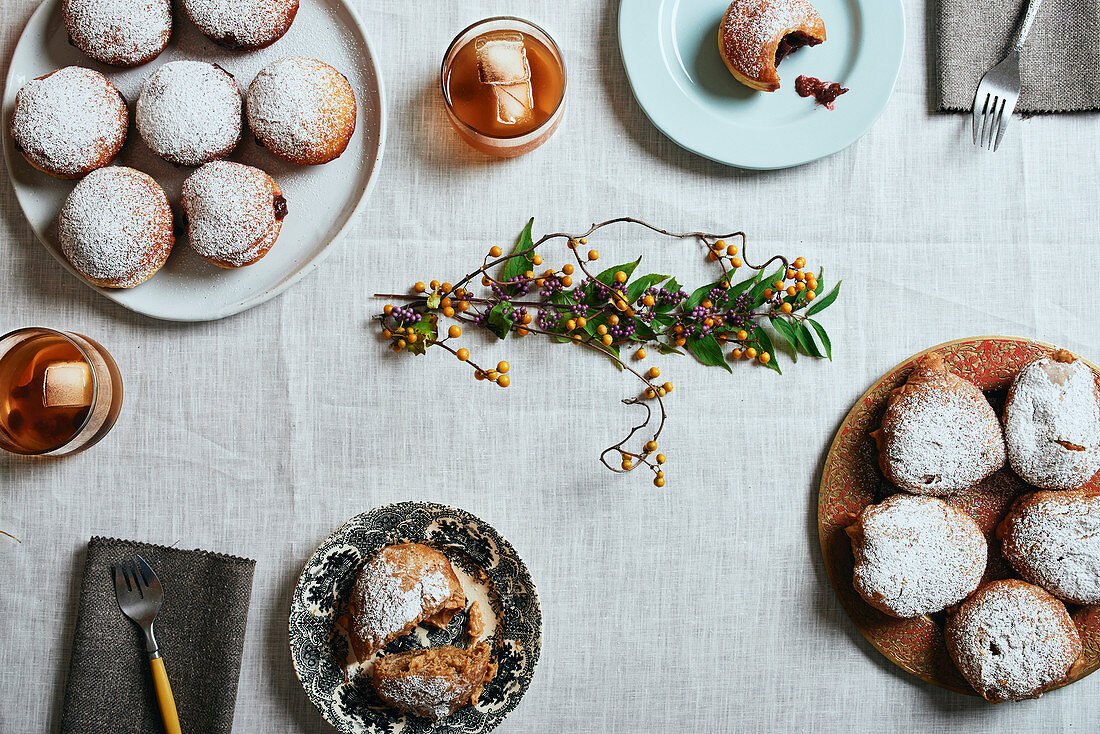 Jam doughnuts for Hanukkah