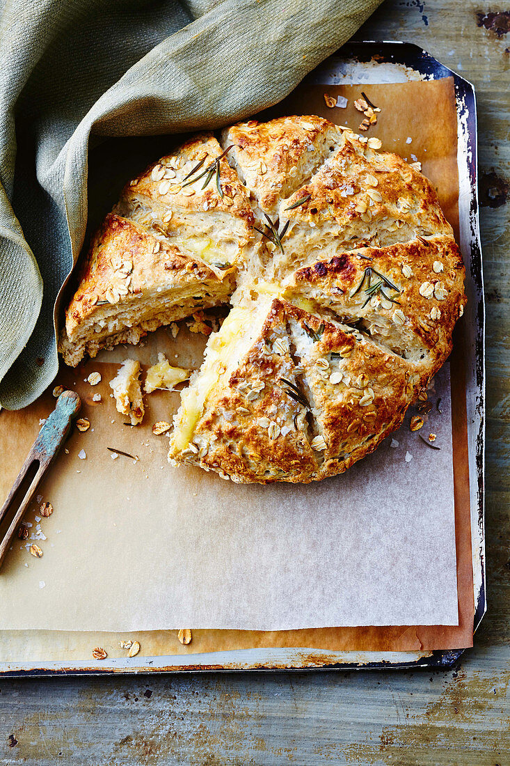 Cheese-filled oat damper (Anzac Day, Australia)