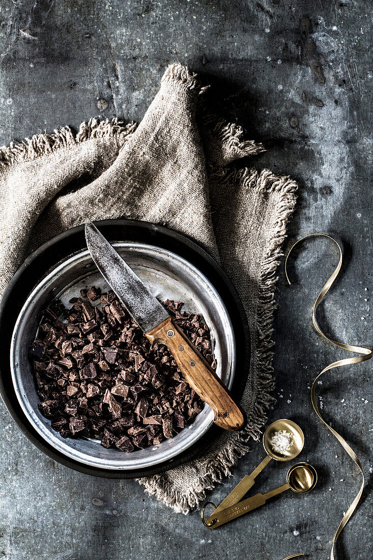 Chopped dark chocolate