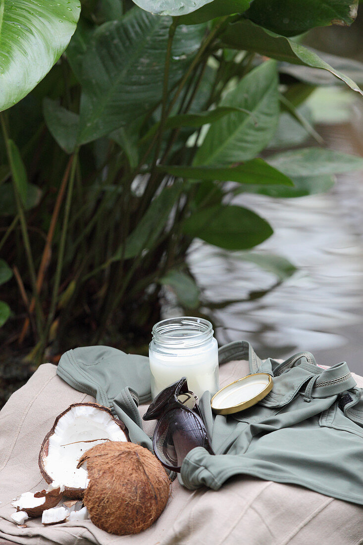 Hausgemachte Kokoscreme in Schraubglas
