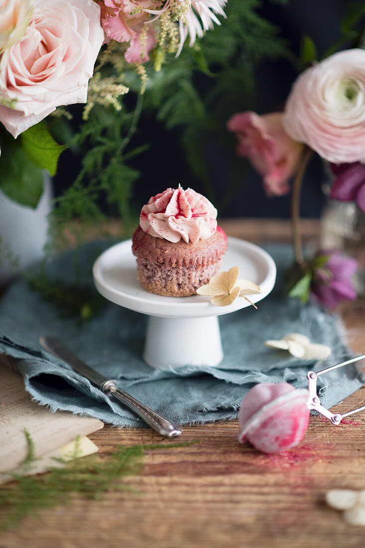 Erdbeermilchshake-Cupcake
