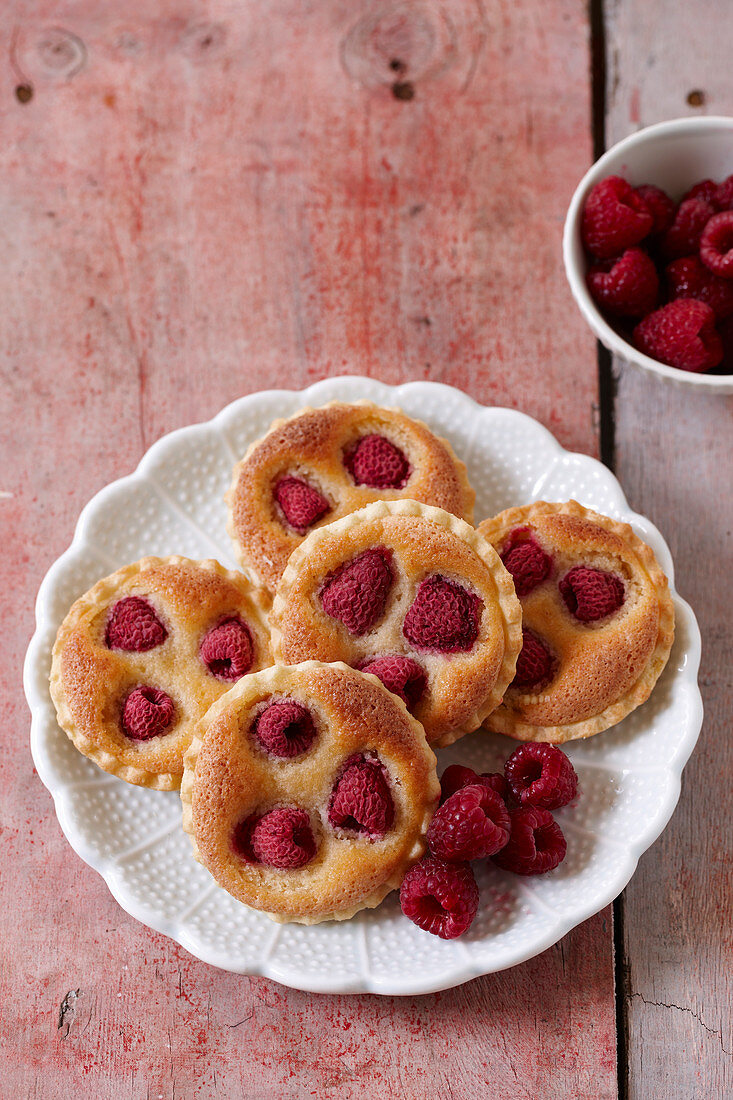 Raspberry almond tarts