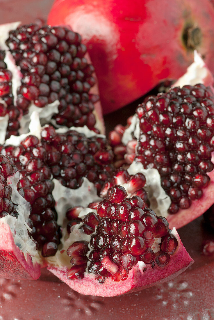 Close Up of opened pomegranate